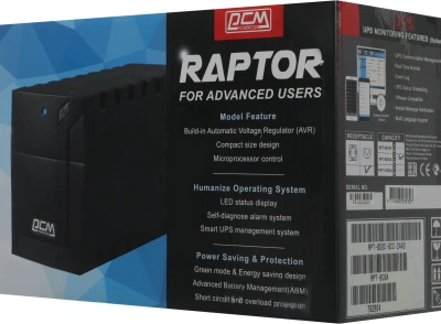 Источник бесперебойного питания Powercom Raptor RPT-800A 480Вт 800ВА черный