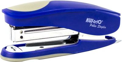 Степлер Kw-Trio 05516BLU Half-strip Pollex 24/6 26/6 (20листов) встроенный антистеплер синий 105скоб
