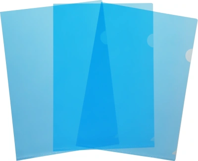 Папка-уголок Бюрократ -EE310/1BLU A4 пластик 0.15мм синий