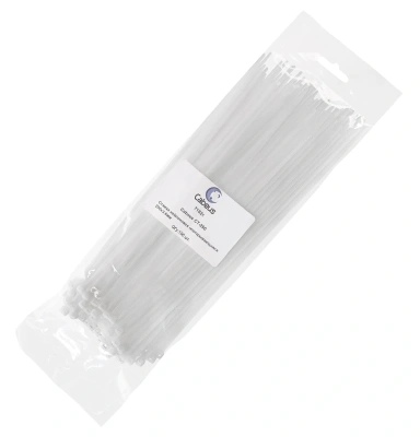 Стяжка пластиковая Cabeus CT-250 250x3.6мм (упак:100шт) нейлон внешний (-40/+85) белый