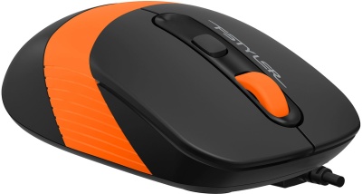 Мышь A4Tech Fstyler FM10S черный/оранжевый оптическая 1600dpi silent USB 3but (FM10S USB ORANGE)