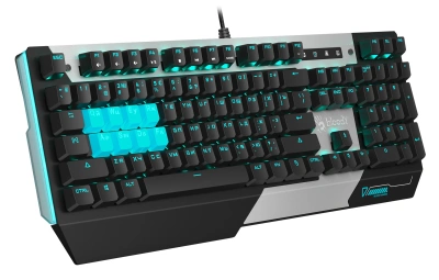 Клавиатура A4Tech B865 механическая серый/черный USB for gamer LED (B865 ICE BLUE) кабель 1.8м