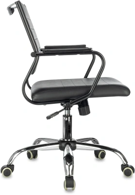 Кресло Бюрократ CH Balance-Low SL PU Line черный экокожа низк.спин. крестов. металл хром