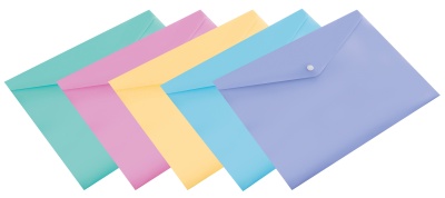 Конверт на кнопке Бюрократ Пастель -PKPAST/GRN A4 пластик 0.18мм мятный