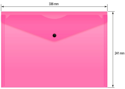 Конверт на кнопке Бюрократ Неон DNEPK803A4PINK A4 гориз. пластик 0.15мм розовый