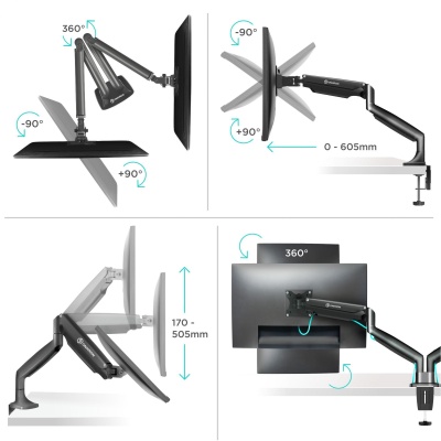 Кронштейн для мониторов Onkron G200 черный 13"-32" макс.18кг настольный поворот и наклон верт.перемещ.