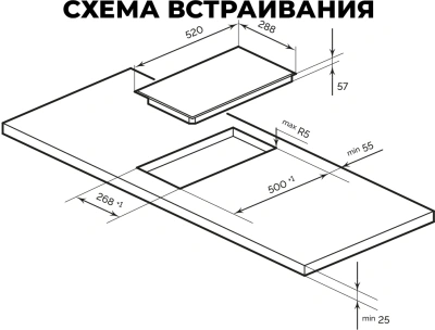 Индукционная варочная поверхность Lex Hi-Tech EVI 3020B I BL черный