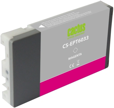 Картридж струйный Cactus CS-EPT6033 T6033 пурп.пигм. (220мл) для Epson Stylus PRO 7880/9880 с чипом