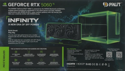 Видеокарта Palit PCI-E 5.0 PA-RTX5060Ti INFINITY 3 OC NVIDIA GeForce RTX 5060TI 16Gb 128bit GDDR7 2407/28000 HDMIx1 DPx3 HDCP Ret