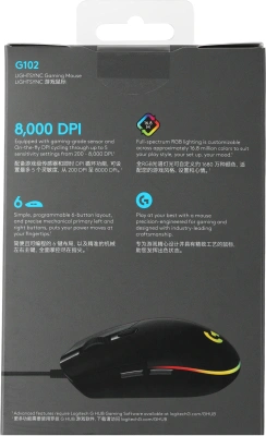 Мышь Logitech G102 LightSync черный оптическая 8000dpi USB 6but (910-005808)