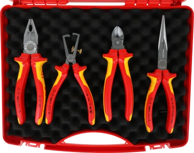 Набор инструментов Knipex KN-002015 4 предмета диэлектр.покр. (жесткий кейс)