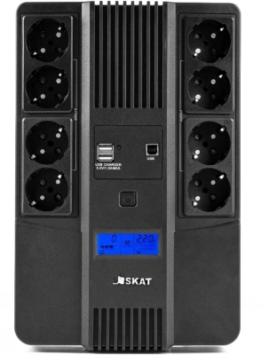 Источник бесперебойного питания Бастион Skat 800-AID-IN-1x9-8 480Вт 800ВА черный