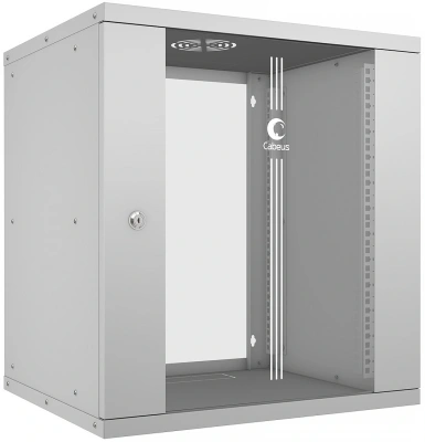 Шкаф коммутационный Cabeus (WSC-05D-12U55/45) настенный 12U 550x450мм пер.дв.стекл 30кг серый 340мм 17кг 220град. 590мм IP20 сталь