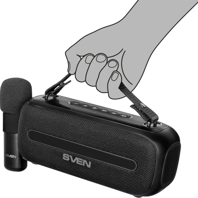 Колонка порт. Sven PS-255 черный 12W 2.0 BT 3600mAh (SV-022563)