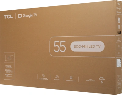 Телевизор QLED TCL 55" 55C7L SQD-Mini LED (2026) черный 4K Ultra HD 144Hz MEMC DVB-T DVB-T2 DVB-C DVB-S DVB-S2 USB WiFi Smart TV