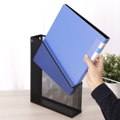 Лоток вертикальный Deli E9186 для бумаг 250х73х316мм черный металл сетка