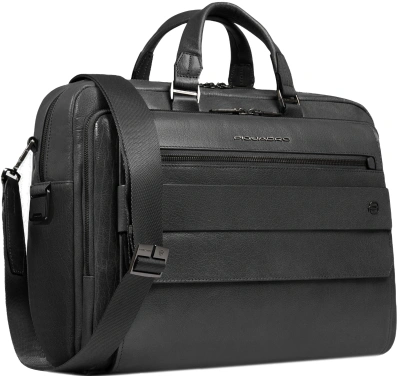 Деловая сумка мужская Piquadro Solm CA7025S141/N с отделением для ноутбука 14" черная натур.кожа