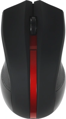 Мышь Оклик 615MW черный/красный оптическая 1200dpi беспров. USB для ноутбука 3but (412861)