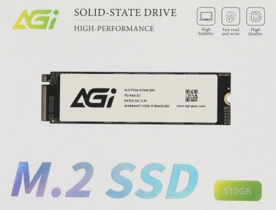 Накопитель SSD AGi PCIe 3.0 x4 512GB AGI512GIMAI298-BK AGI512GIMAI298 AI298 M.2 2280 OEM
