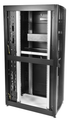 Шкаф серверный ЦМО (ШТК-СП-42.6.10-48АА-9005) напольный 42U 600x990мм пер.дв.перфор. 2 бок.пан. задн.дв.перфор.2-хст. направл.под закл.гайки 1350кг черный 683мм 141кг 120град. 1950мм IP20 сталь
