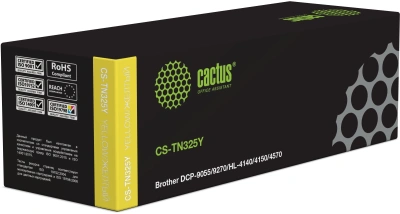Картридж лазерный Cactus CS-TN325Y TN-325Y желтый (3500стр.) для Brother DCP-9055/9270/HL-4140/4150/4570