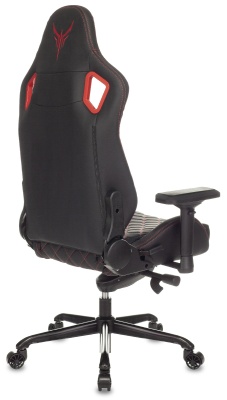 Кресло игровое Knight Titan черный/красный ромбик экокожа с подголов. крестов. металл