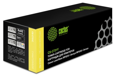 Картридж лазерный Cactus CS-C731Y 731 Y желтый (1800стр.) для Canon LaserBase MF8230 i-Sensys/MF8280 i-Sensys с чипом