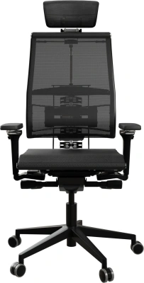 Кресло руководителя эргономичное Метта Yoga Spine Black Edition черный сиденье черный сетка с подголов. крестов.5-луч. металл хром