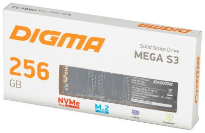 Накопитель SSD Digma PCIe 3.0 x4 256GB DGSM3256GS33T Mega S3 M.2 2280