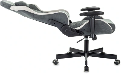 Кресло игровое Knight Regal Fabric серый/светло-серый искусственная замша крестов. металл