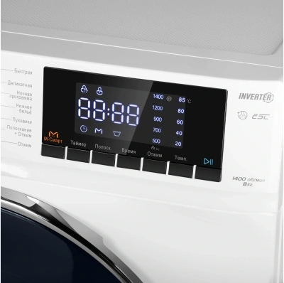 Стиральная машина Maunfeld MFWM148WH02 класс: A+++ загр.фронтальная макс.:8кг белый инвертор