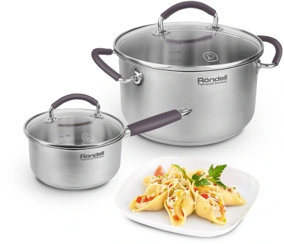 Кастрюля Rondell Akzent RDS-1388 3.1л. d=20см (с крышкой) стальной