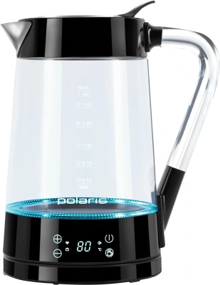 Чайник электрический Polaris PWK 1715CGLD 1.7л. 2200Вт черный корпус: стекло/пластик