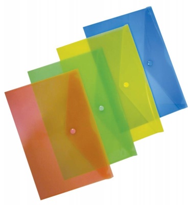 Конверт на кнопке Бюрократ -PK803ABLU A4 пластик 0.18мм синий