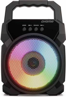 Колонка порт. Digma D-PS1500 черный 10W 1.0 BT 10м 500mAh (SP1500B)