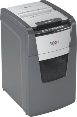 Шредер Rexel Optimum AutoFeed 150M черный с автоподачей (секр.P-5) фрагменты 150лист. 44лтр. скрепки скобы пл.карты