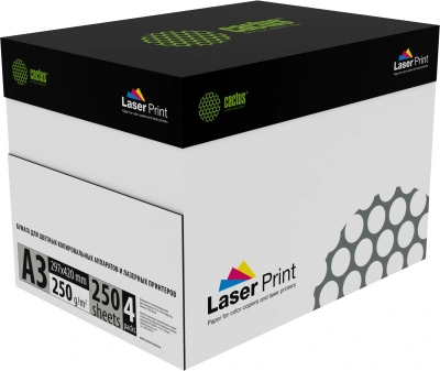 Бумага Cactus CS-LPA3250250 A3 марка A/250г/м2/250л./белый CIE170% для лазерной печати