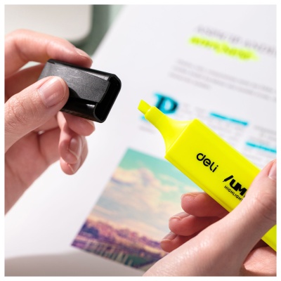 Набор текстовыделителей Deli EU366-MT Jumbo скошенный пиш. наконечник 1-5мм колпачок с клипом 6цв. ассорти пакет с европодвесом (6шт.)