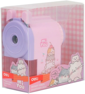Точилка для карандашей механическая Deli E0641 miYou 1 отверстие пластик ассорти