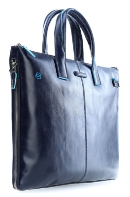 Деловая сумка Piquadro Blue Square CA4021B2/BLU2 с отделением для ноутбука 15.6" синяя натур.кожа