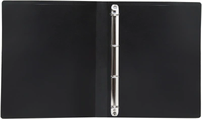 Папка на 4-х кольцах Silwerhof SE-0420/4RBLK A4 пластик 0.5мм черный