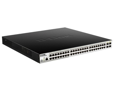Коммутатор D-Link DGS-1210-52MPP/ME/B3A (L2) 48x1Гбит/с 4SFP 48PoE 740W управляемый