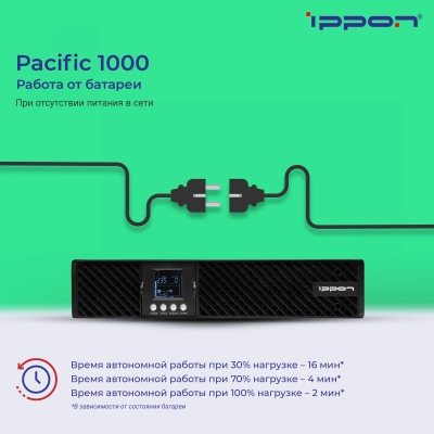 Источник бесперебойного питания Ippon Pacific 1000 900Вт 1000ВА черный