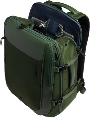 Рюкзак мужской Piquadro Lyss CA6929S143BM/VE зеленый тимьяновый полиэстер/натур.кожа