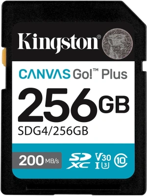 Флеш карта SDXC 256GB Kingston SDG4/256GB Canvas Go! Plus V30 w/o adapter