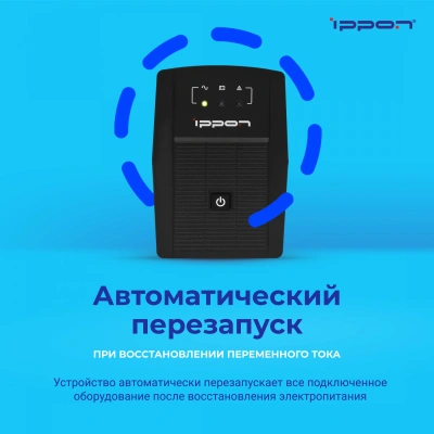 Источник бесперебойного питания Ippon Back Basic 1050 Euro 600Вт 1050ВА черный