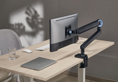 Кронштейн для мониторов Ultramounts UM719B черный 17"-35" макс.10.5кг крепление к столешнице поворот и наклон