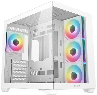 Корпус Deepcool CG530 4F белый без БП ATX 6x120mm 4x140mm 1xUSB3.0 audio bott PSU