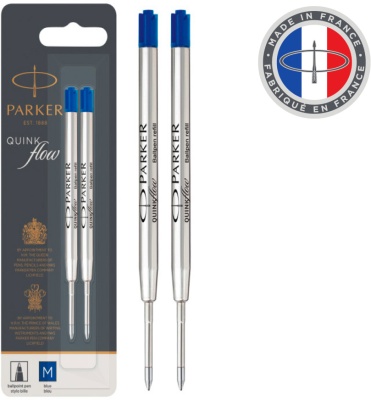 Стержень шариковый Parker QuinkFlow Z08 (1950373) M 1мм синие чернила блистер (2шт)