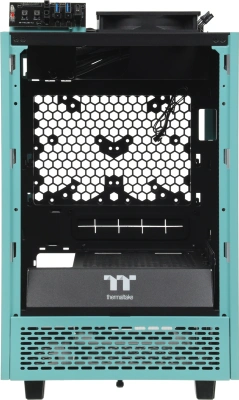 Корпус Thermaltake The Tower 100 Turquoise голубой без БП miniITX 1x120mm 3x140mm 2xUSB3.0 audio bott PSU